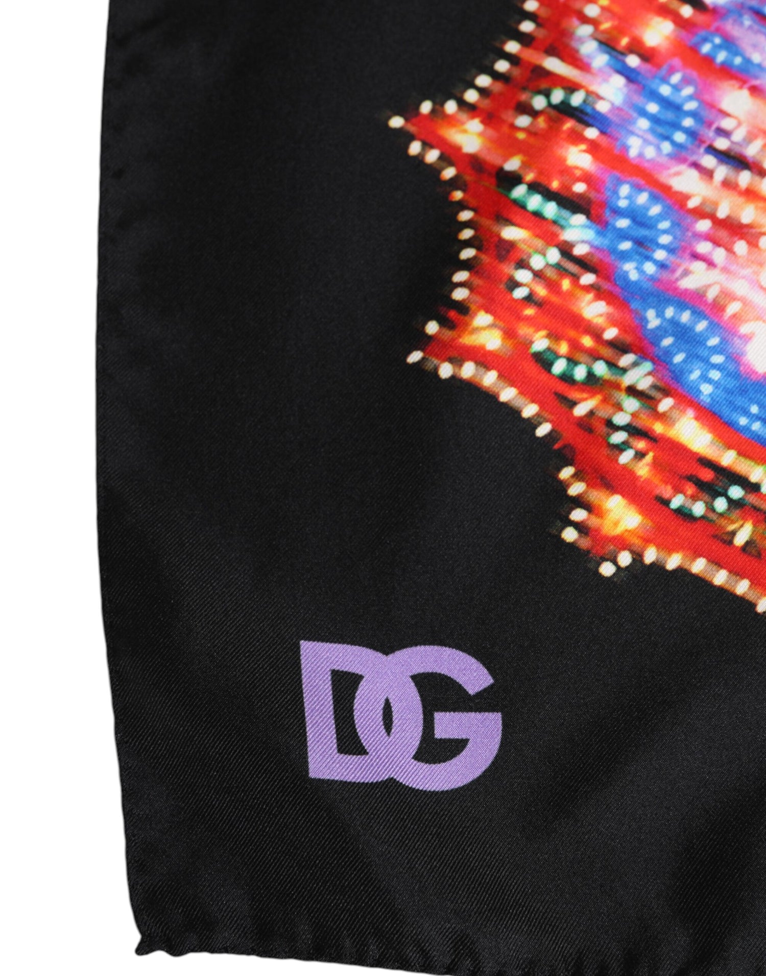 Dolce &amp;amp; Gabbana Svart Flerfärgad Mönstrad Fyrkantig Halsduk