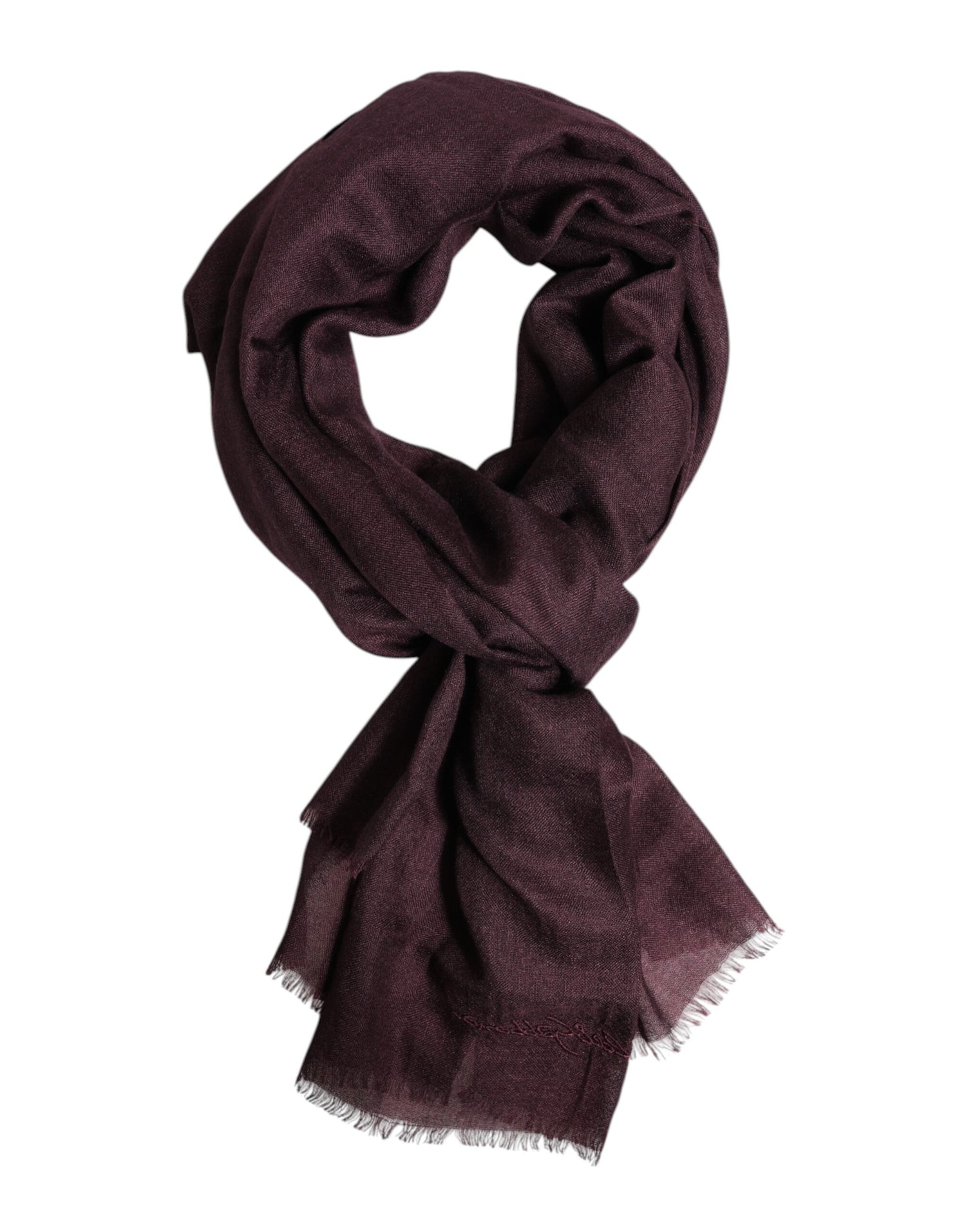 Dolce &amp; Gabbana Maroon Cashmere Neck Warmer Wrap Shawl Scarf