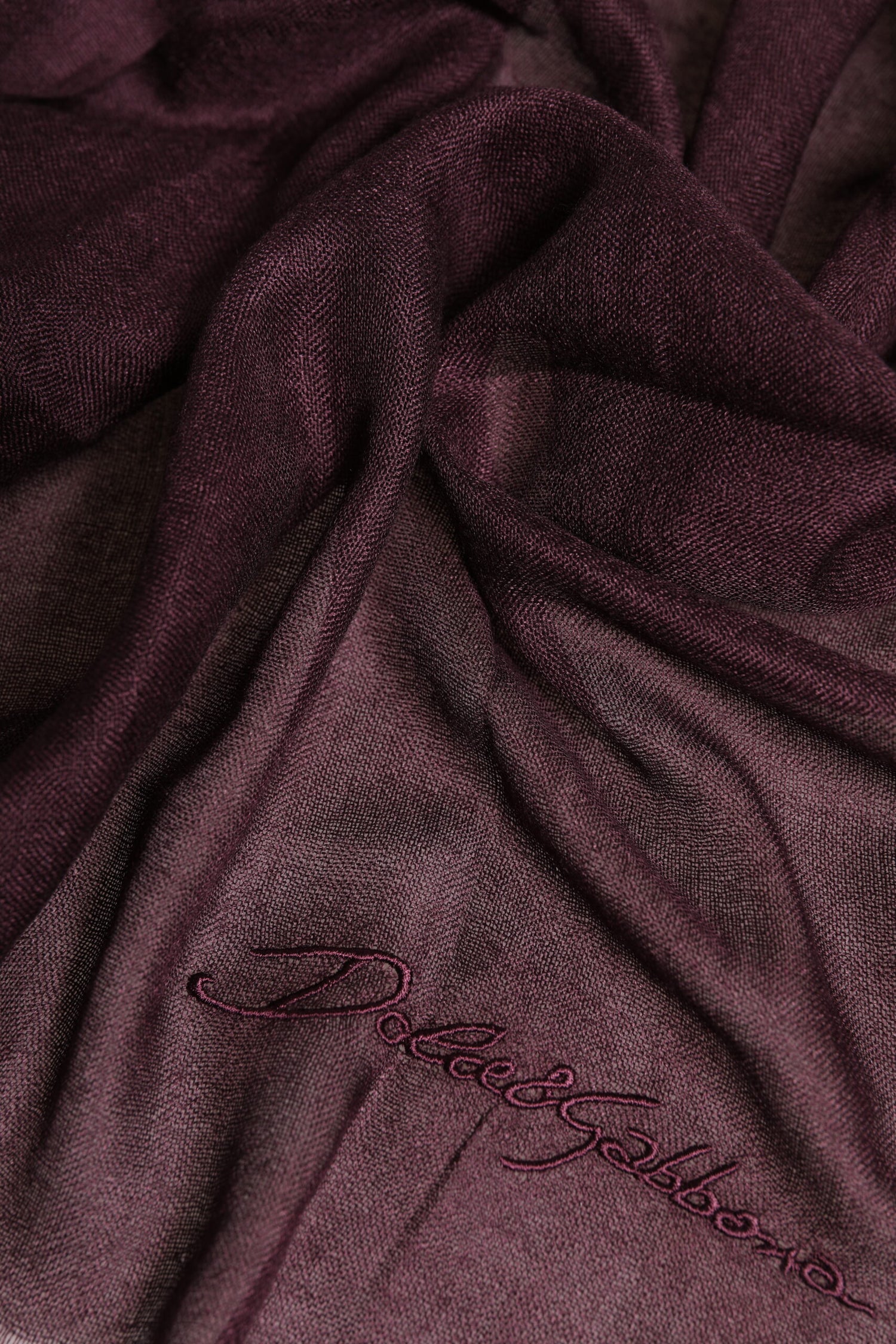 Dolce &amp; Gabbana Maroon Cashmere Neck Warmer Wrap Shawl Scarf