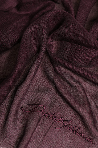 Dolce &amp; Gabbana Maroon Cashmere Neck Warmer Wrap Shawl Scarf