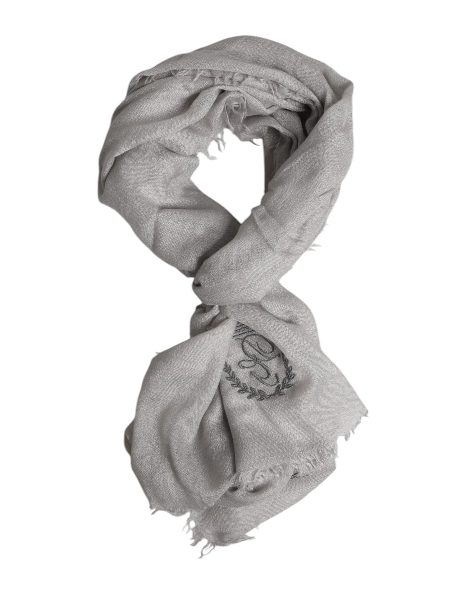Dolce &amp; Gabbana Gray DG Crown Neck Warmer Wrap Shawl Scarf