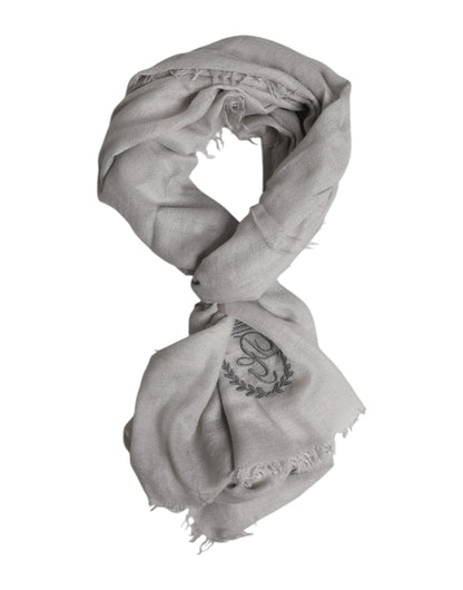 Dolce &amp; Gabbana Gray DG Crown Neck Warmer Wrap Shawl Scarf