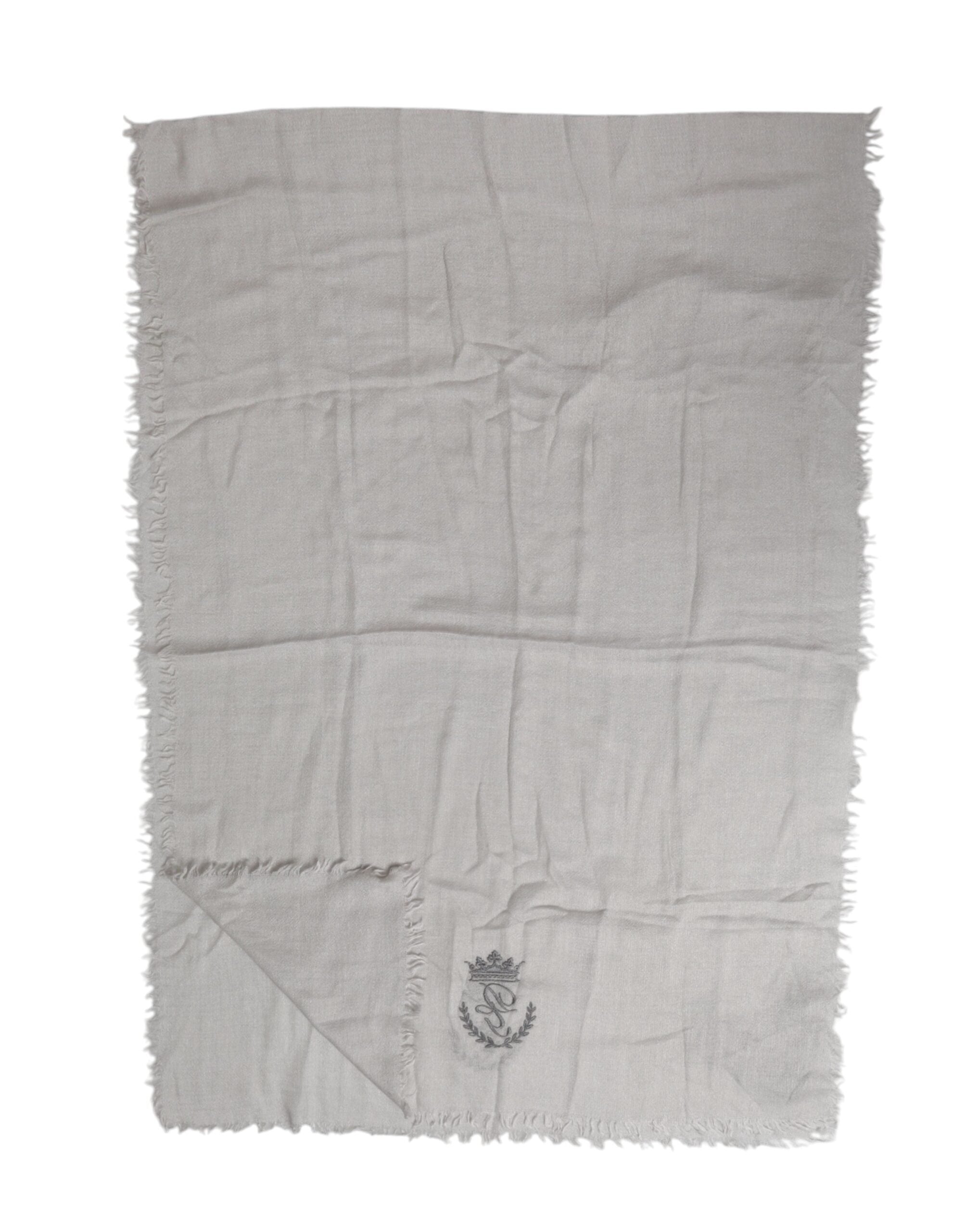 Dolce &amp; Gabbana Gray DG Crown Neck Warmer Wrap Shawl Scarf