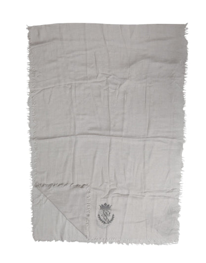 Dolce &amp; Gabbana Gray DG Crown Neck Warmer Wrap Shawl Scarf