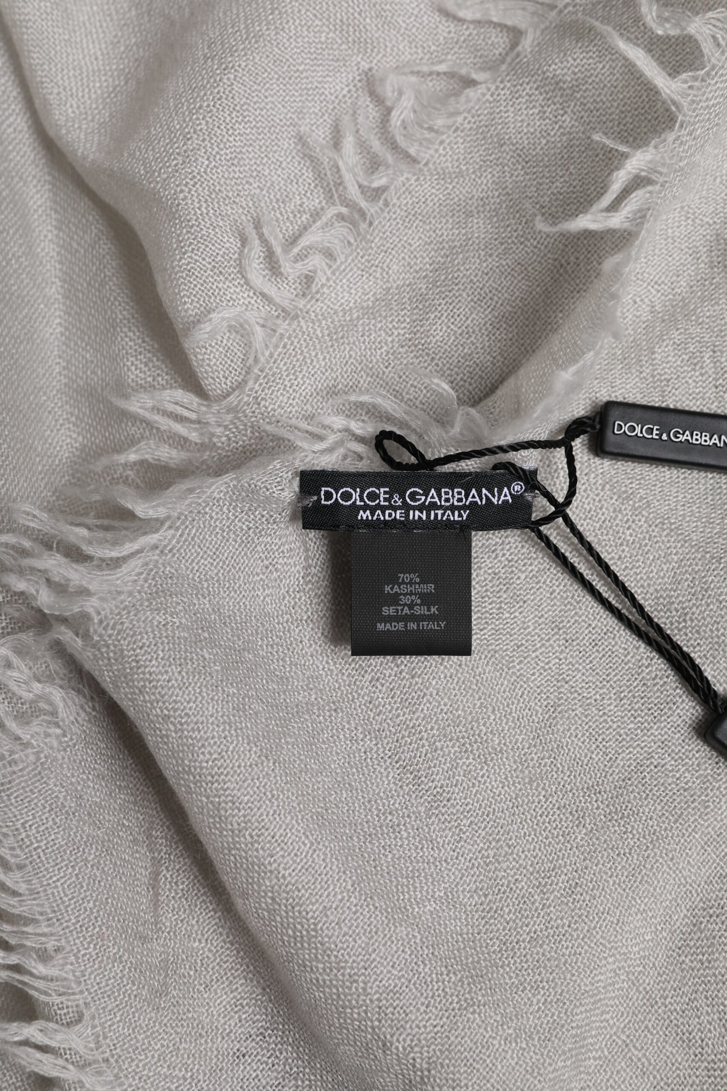 Dolce &amp; Gabbana Gray DG Crown Neck Warmer Wrap Shawl Scarf