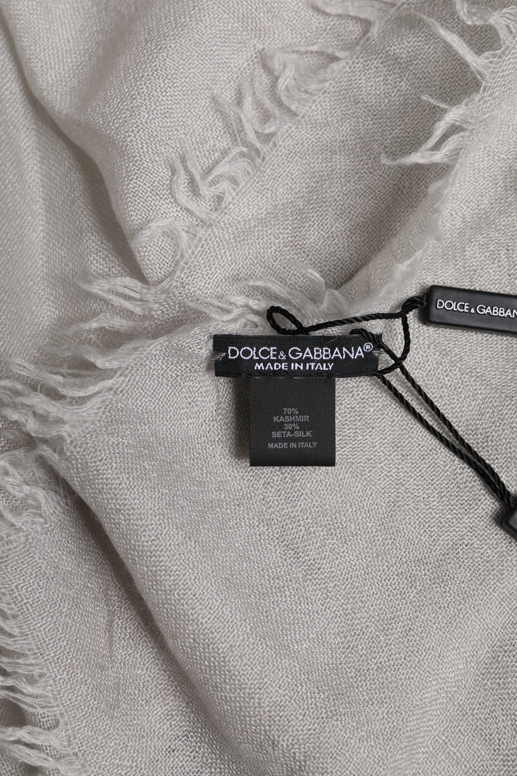 Dolce &amp; Gabbana Gray DG Crown Neck Warmer Wrap Shawl Scarf