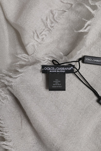 Dolce &amp; Gabbana Gray DG Crown Neck Warmer Wrap Shawl Scarf