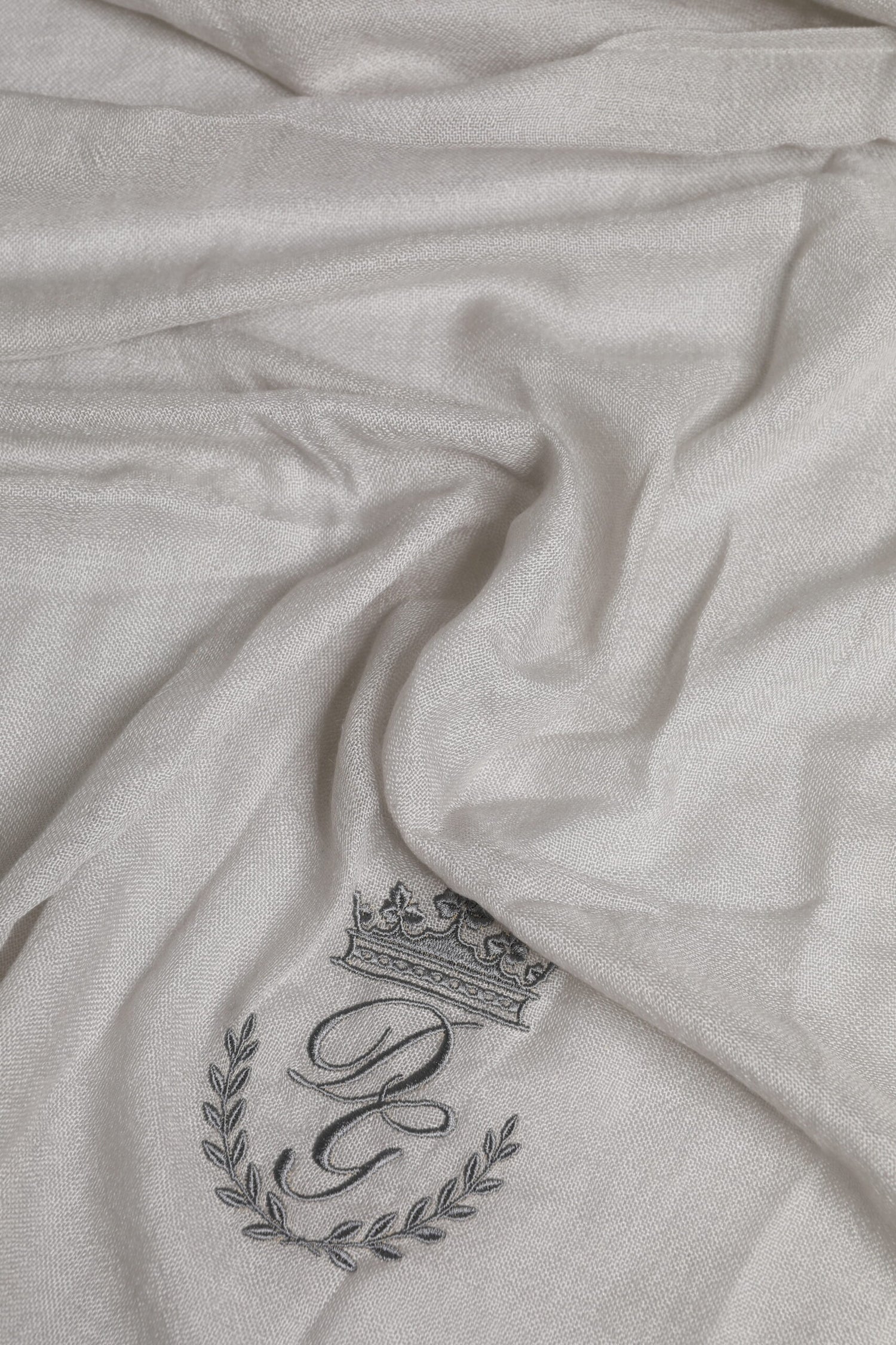 Dolce &amp; Gabbana Gray DG Crown Neck Warmer Wrap Shawl Scarf