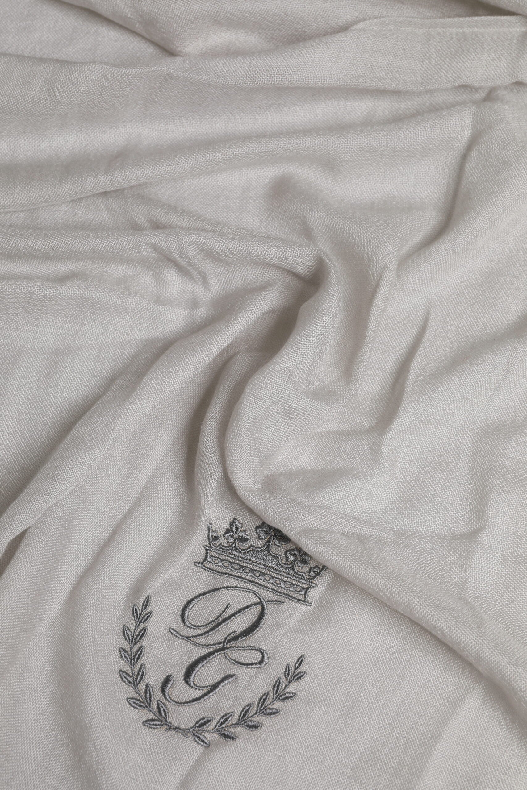 Dolce &amp; Gabbana Gray DG Crown Neck Warmer Wrap Shawl Scarf