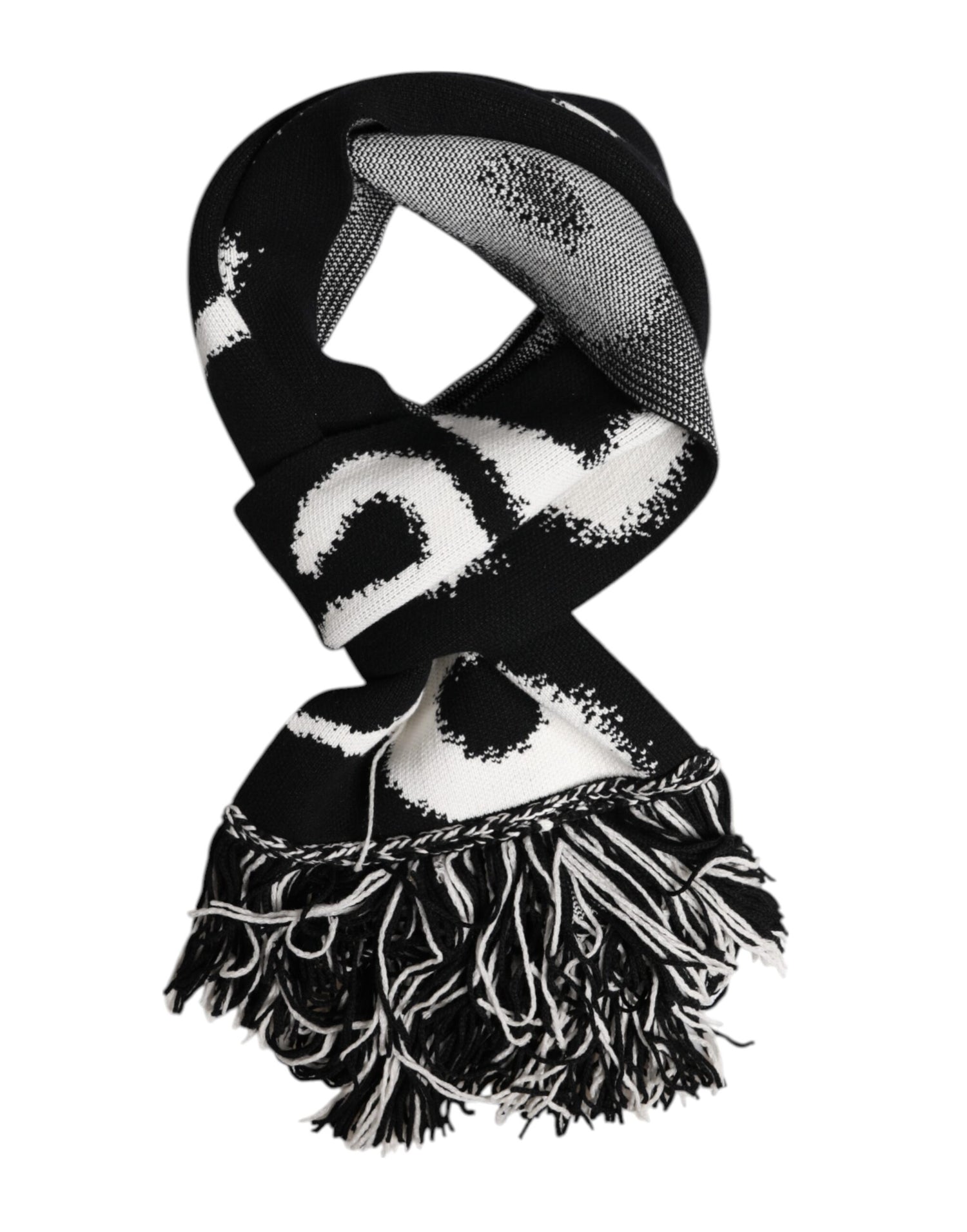 Dolce &amp; Gabbana Black Logo Neck Warmer Wrap Men Shawl Scarf