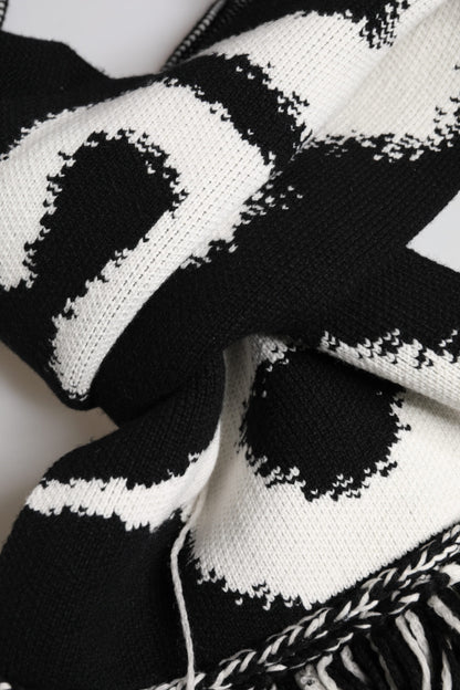 Dolce &amp; Gabbana Black Logo Neck Warmer Wrap Men Shawl Scarf