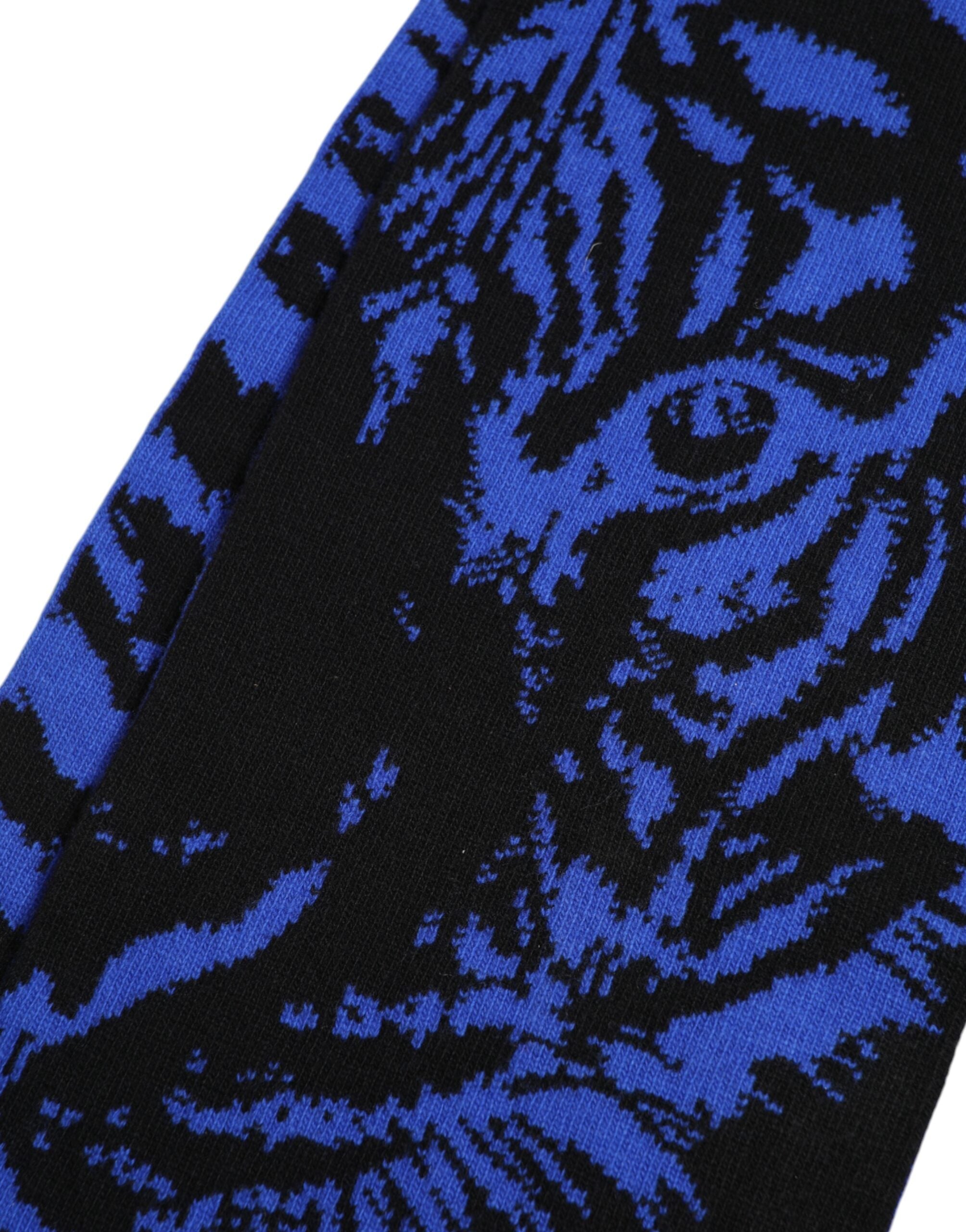 Dolce &amp; Gabbana Blue Black Logo Neck Warmer Wrap Shawl Scarf