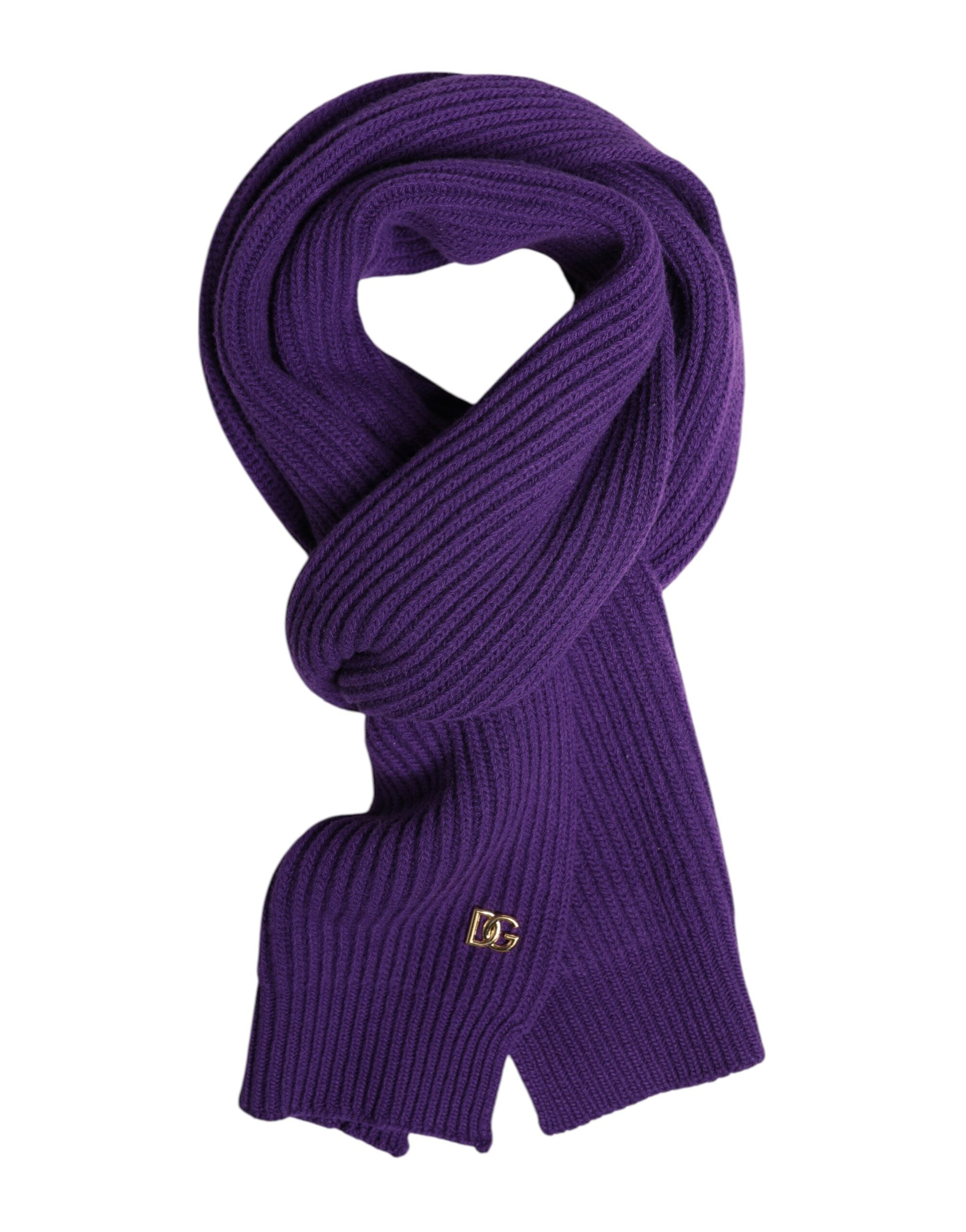 Dolce &amp; Gabbana Purple DG Logo Neck Warmer Wrap Shawl Scarf