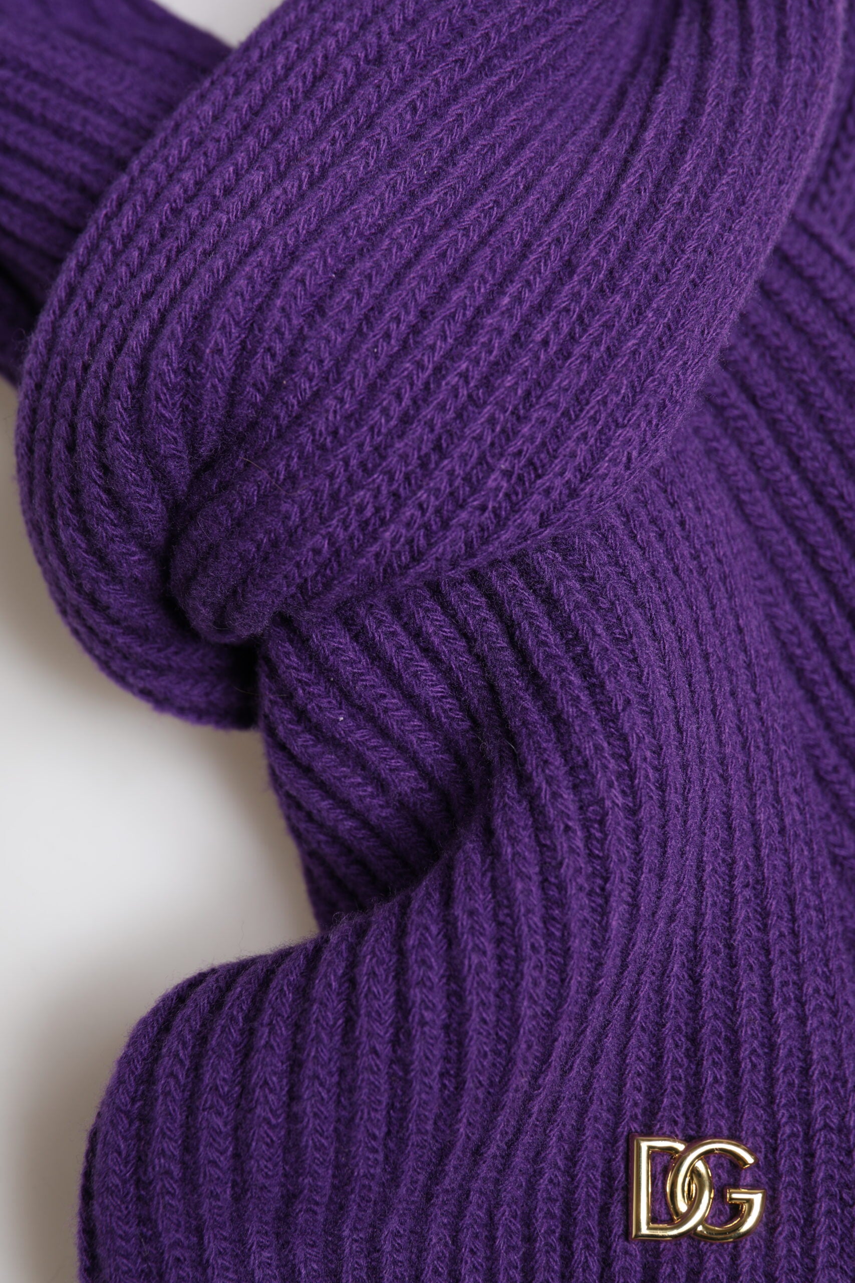 Dolce &amp; Gabbana Purple DG Logo Neck Warmer Wrap Shawl Scarf
