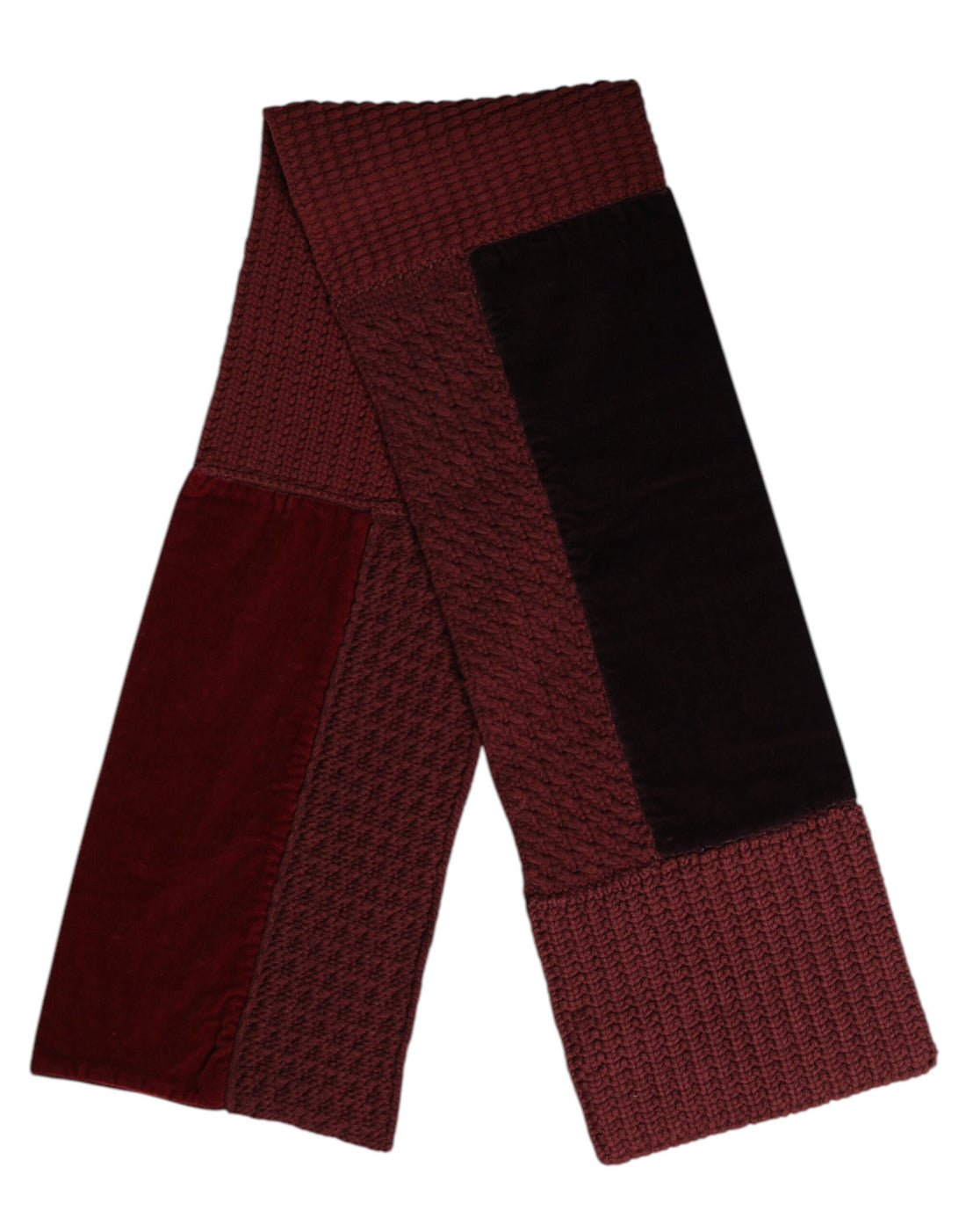 Dolce &amp; Gabbana Maroon Black Neck Warmer Wrap Shawl Scarf