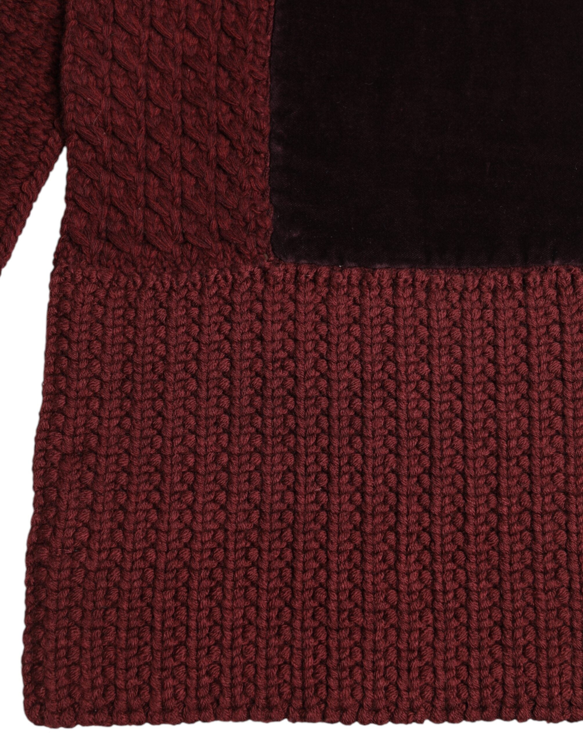 Dolce &amp; Gabbana Maroon Black Neck Warmer Wrap Shawl Scarf
