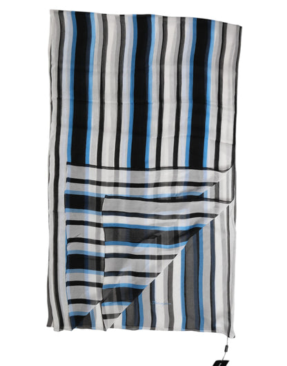Dolce &amp; Gabbana Multicolor Striped Neck Warmer Wrap Scarf