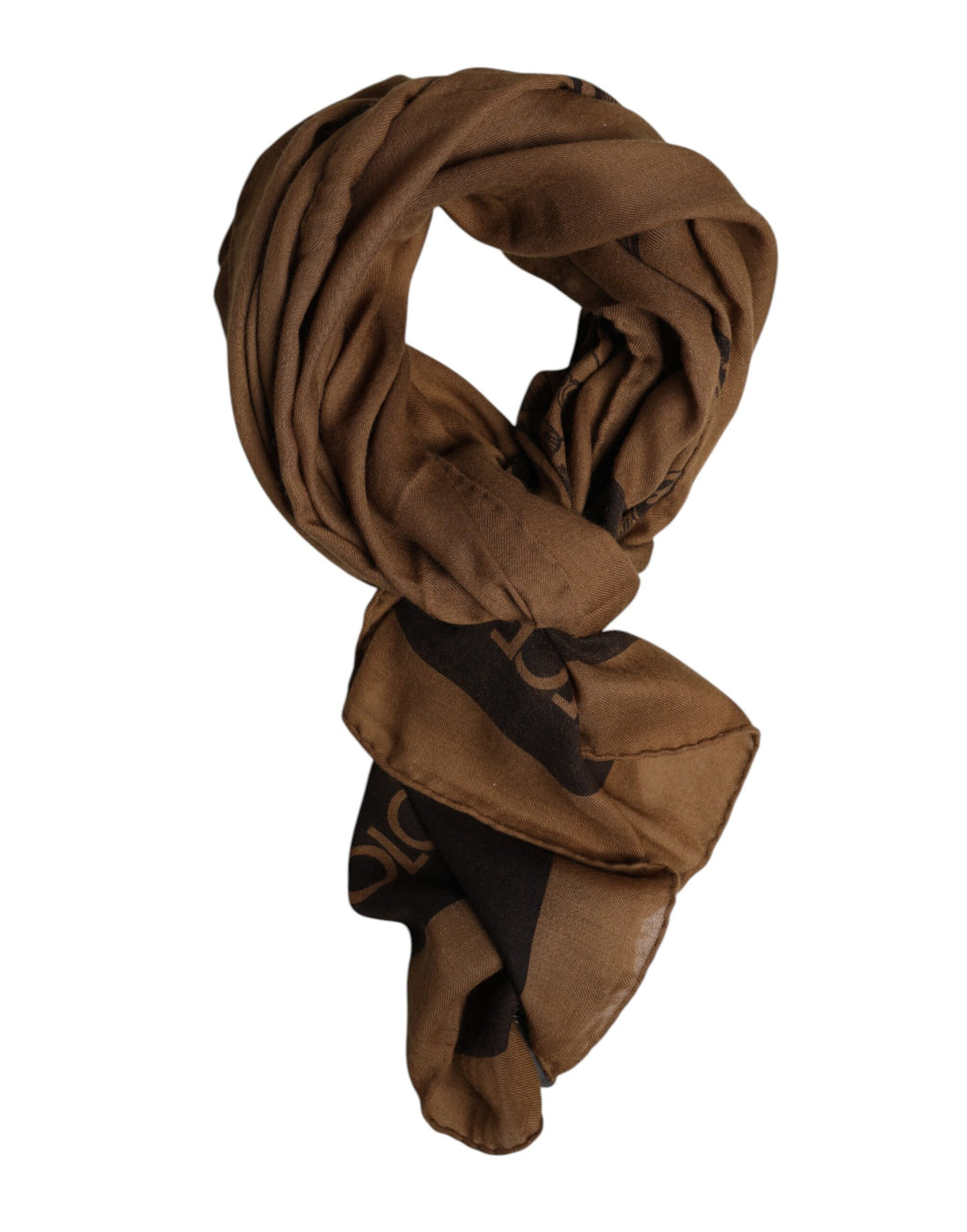 Dolce &amp; Gabbana Brown DG Crown Neck Warmer Men Foulard Scarf