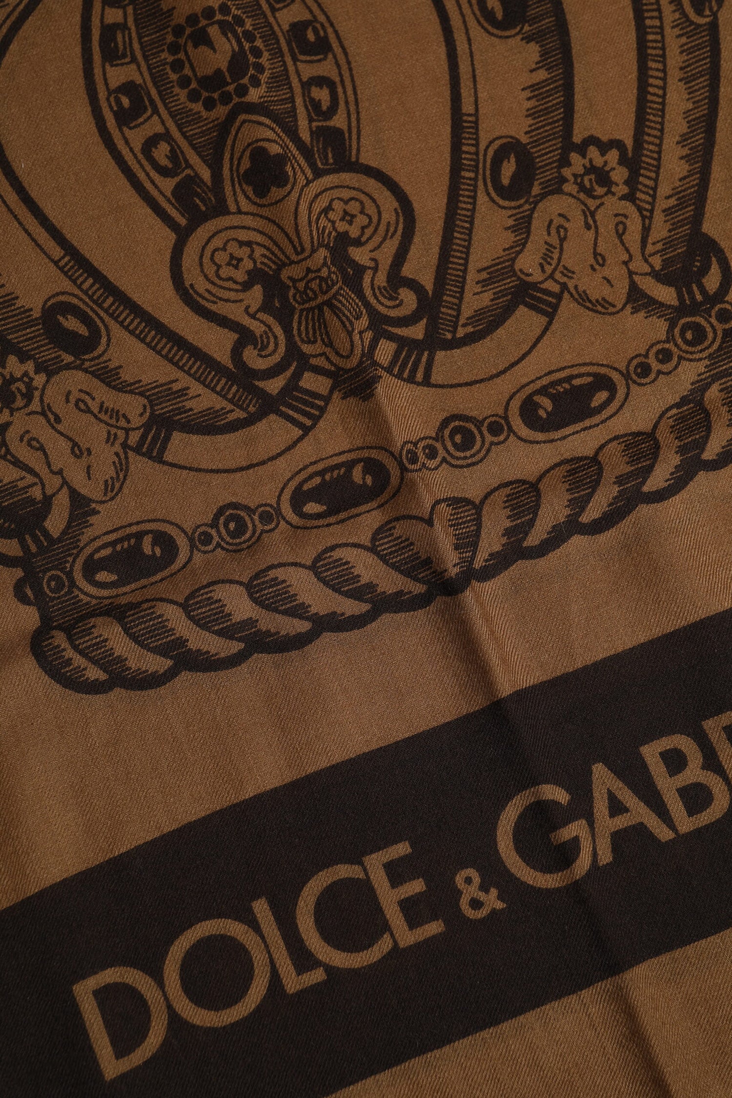 Dolce &amp;amp; Gabbana Brun DG Crown Halsvärmare Herr Foulard Halsduk