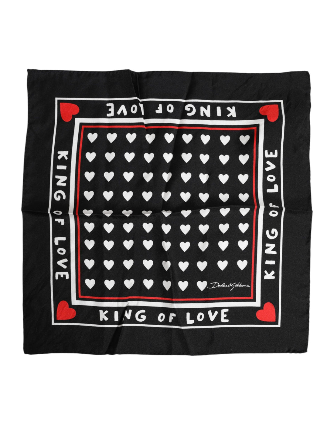 Dolce &amp; Gabbana Black Printed Silk Square Men Foulard Scarf