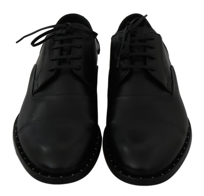 Dolce &amp;amp; Gabbana Svarta Läder Derby Formella Skor