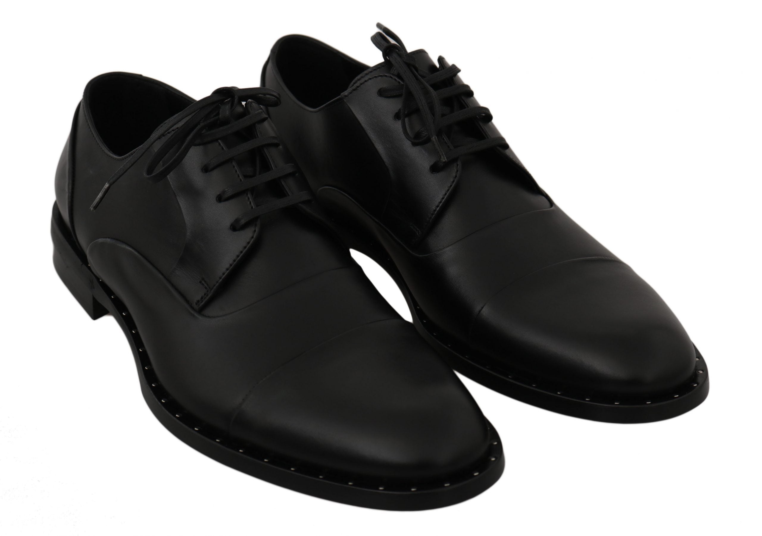 Dolce &amp;amp; Gabbana Svarta Läder Derby Formella Skor
