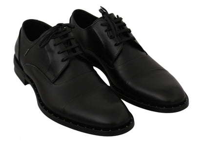 Dolce &amp;amp; Gabbana Svarta Läder Derby Formella Skor