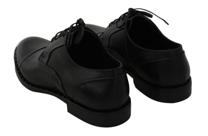 Dolce &amp;amp; Gabbana Svarta Läder Derby Formella Skor