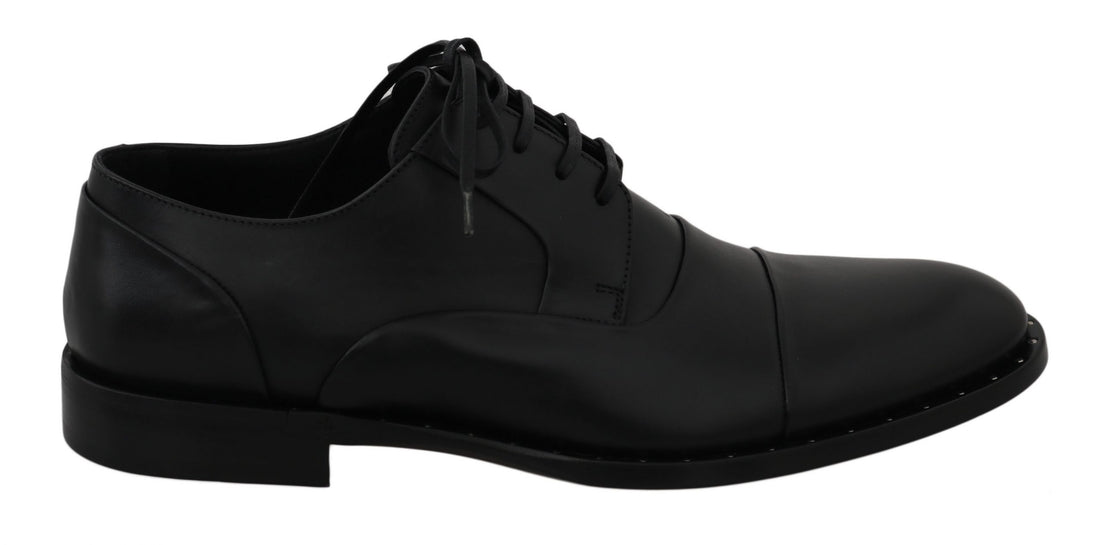 Dolce &amp;amp; Gabbana Svarta Läder Derby Formella Skor