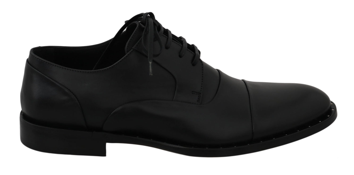 Dolce &amp;amp; Gabbana Svarta Läder Derby Formella Skor
