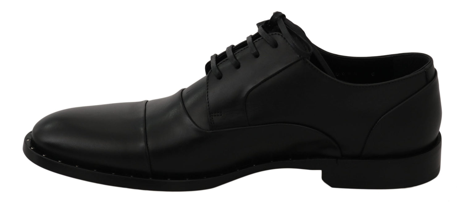 Dolce &amp;amp; Gabbana Svarta Läder Derby Formella Skor