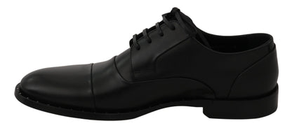 Dolce &amp;amp; Gabbana Svarta Läder Derby Formella Skor