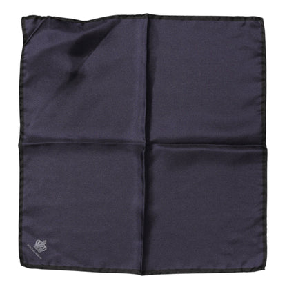 Dolce &amp; Gabbana Blue DG Crown Silk Square Men Foulard Scarf