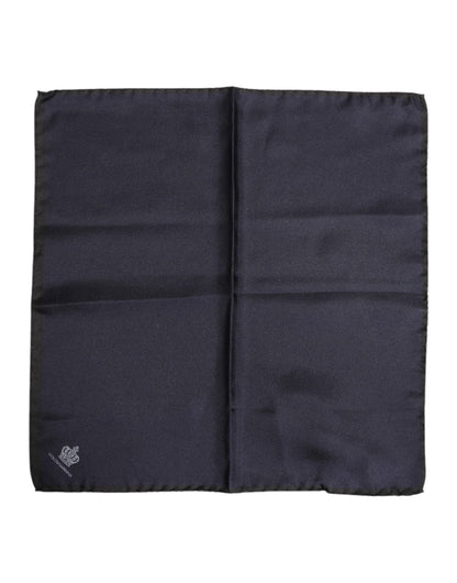 Dolce &amp; Gabbana Blue DG Crown Silk Square Men Foulard Scarf