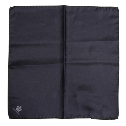 Dolce &amp; Gabbana Blue DG Crown Silk Square Men Foulard Scarf
