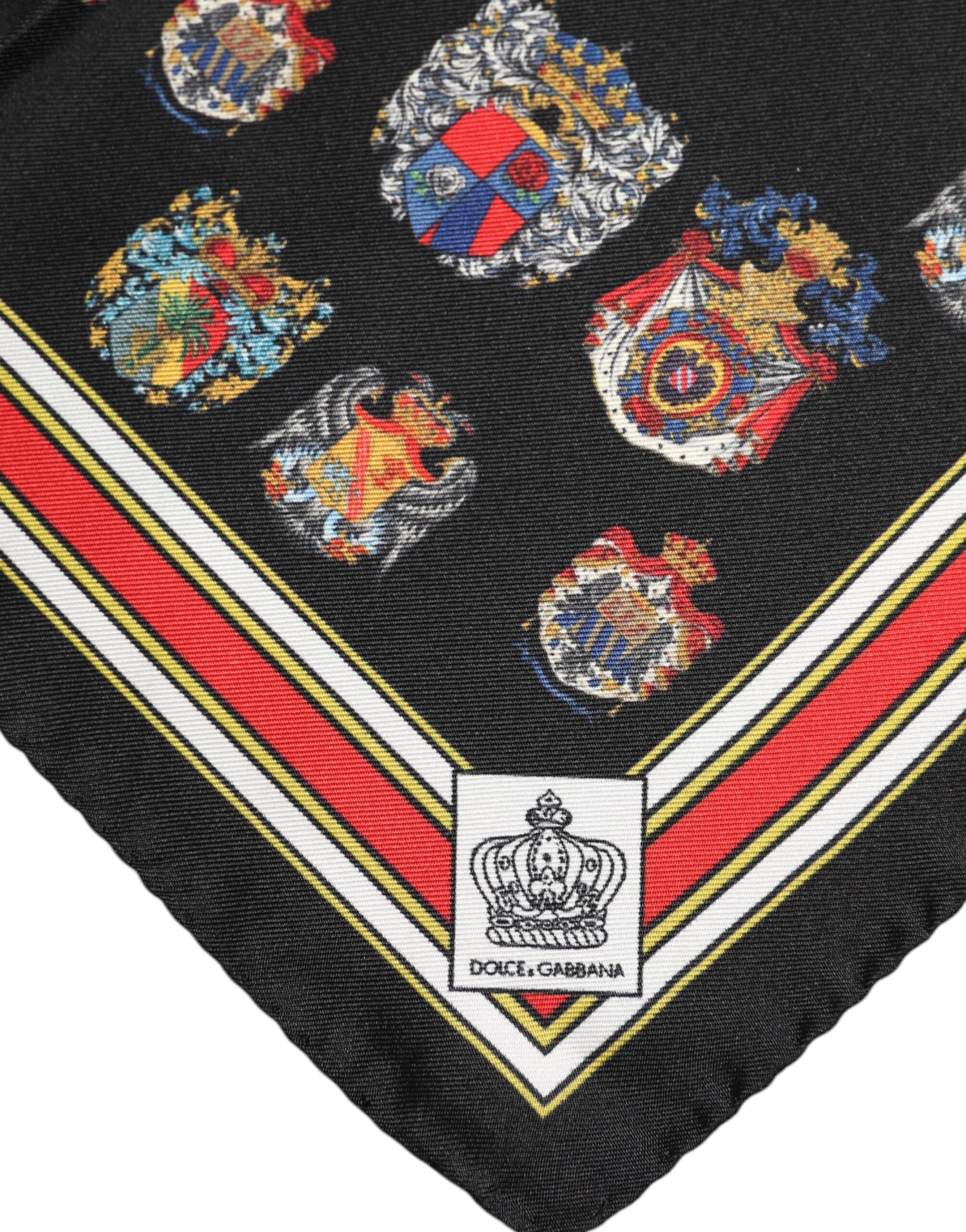Dolce &amp; Gabbana Multicolor Silk Square Men Foulard Scarf