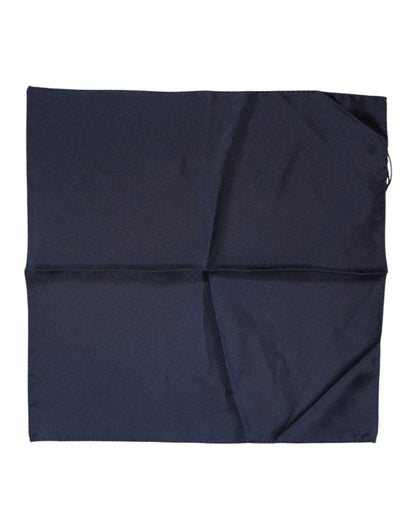 Dolce &amp; Gabbana Dark Blue Silk Square Men Foulard Scarf