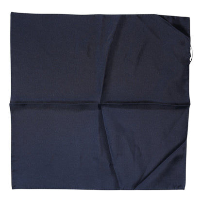 Dolce &amp; Gabbana Dark Blue Silk Square Men Foulard Scarf