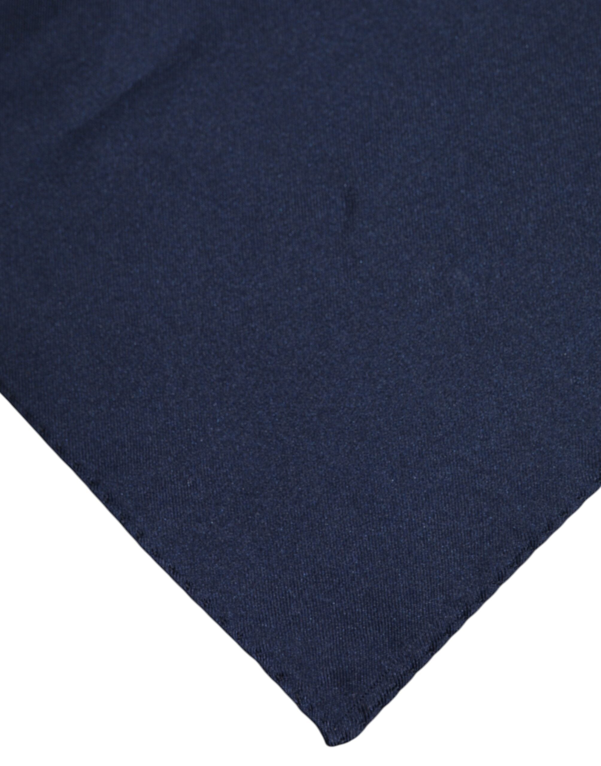 Dolce &amp; Gabbana Dark Blue Silk Square Men Foulard Scarf