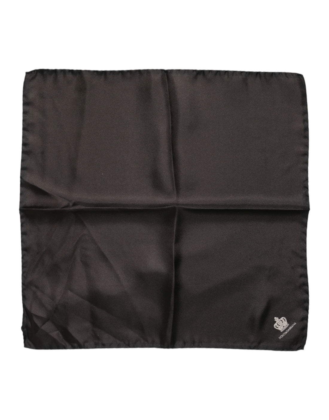 Dolce &amp; Gabbana Brown DG Crown Silk Square Men Foulard Scarf
