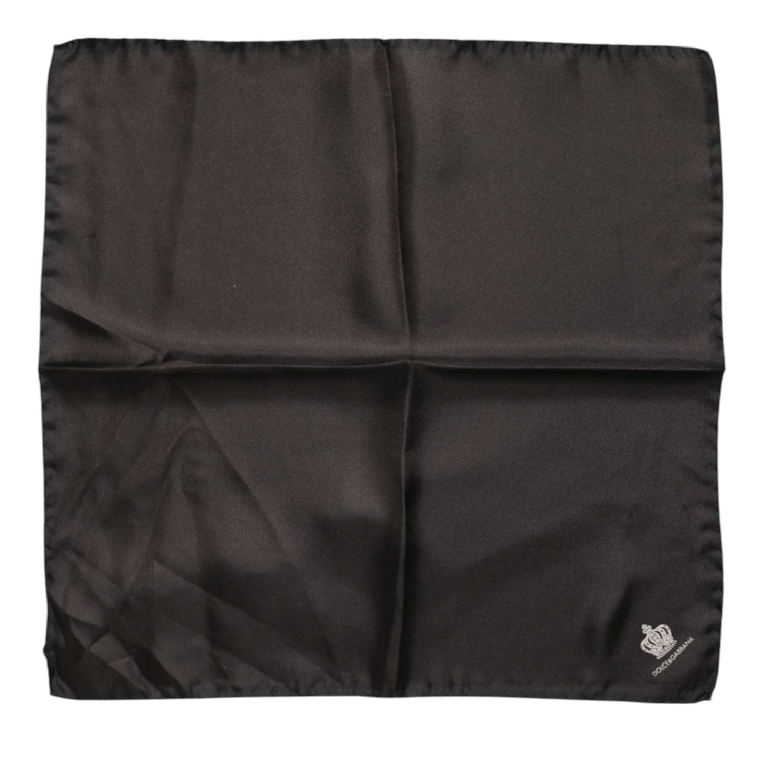Dolce &amp; Gabbana Brown DG Crown Silk Square Men Foulard Scarf