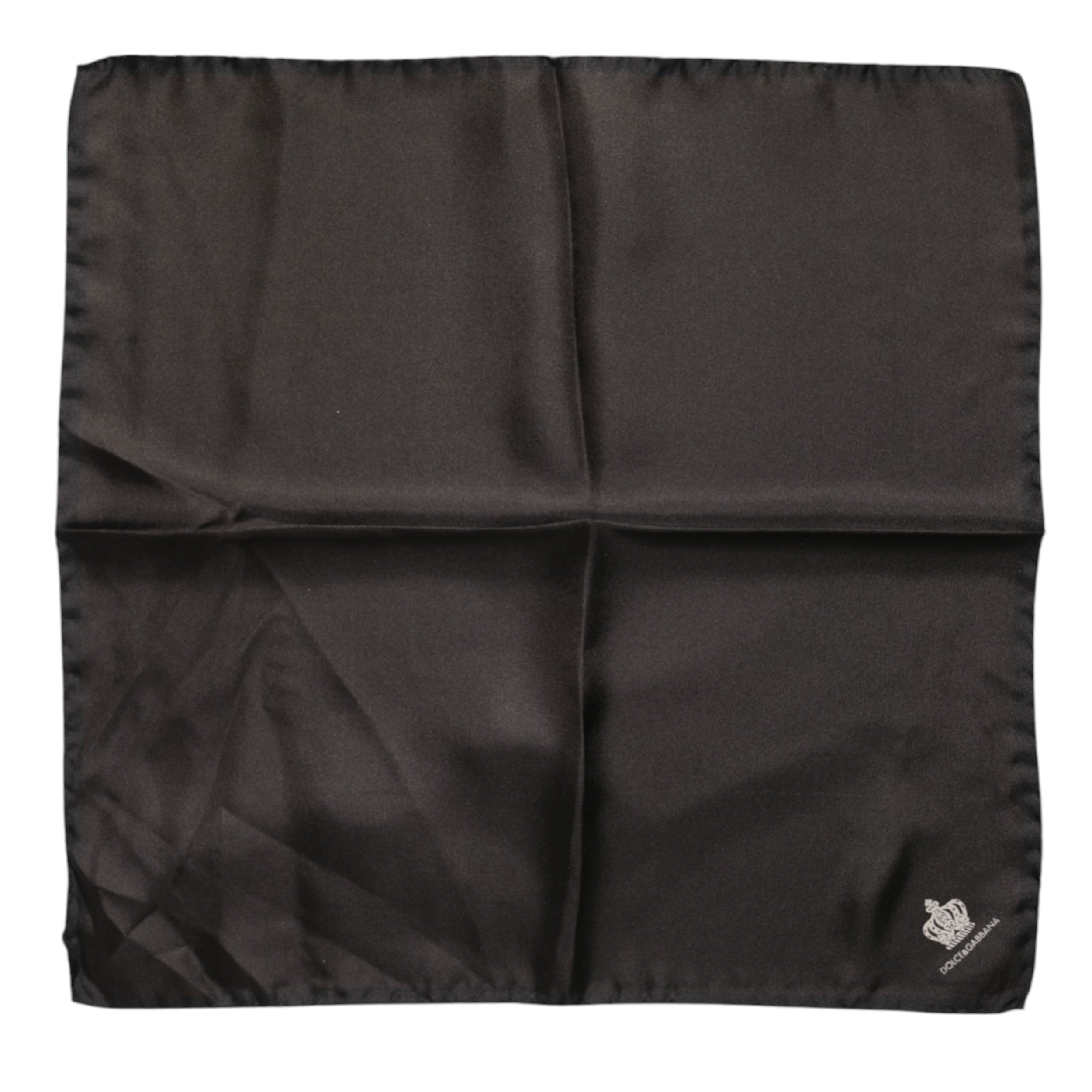 Dolce &amp; Gabbana Brown DG Crown Silk Square Men Foulard Scarf