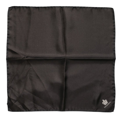 Dolce &amp; Gabbana Brown DG Crown Silk Square Men Foulard Scarf