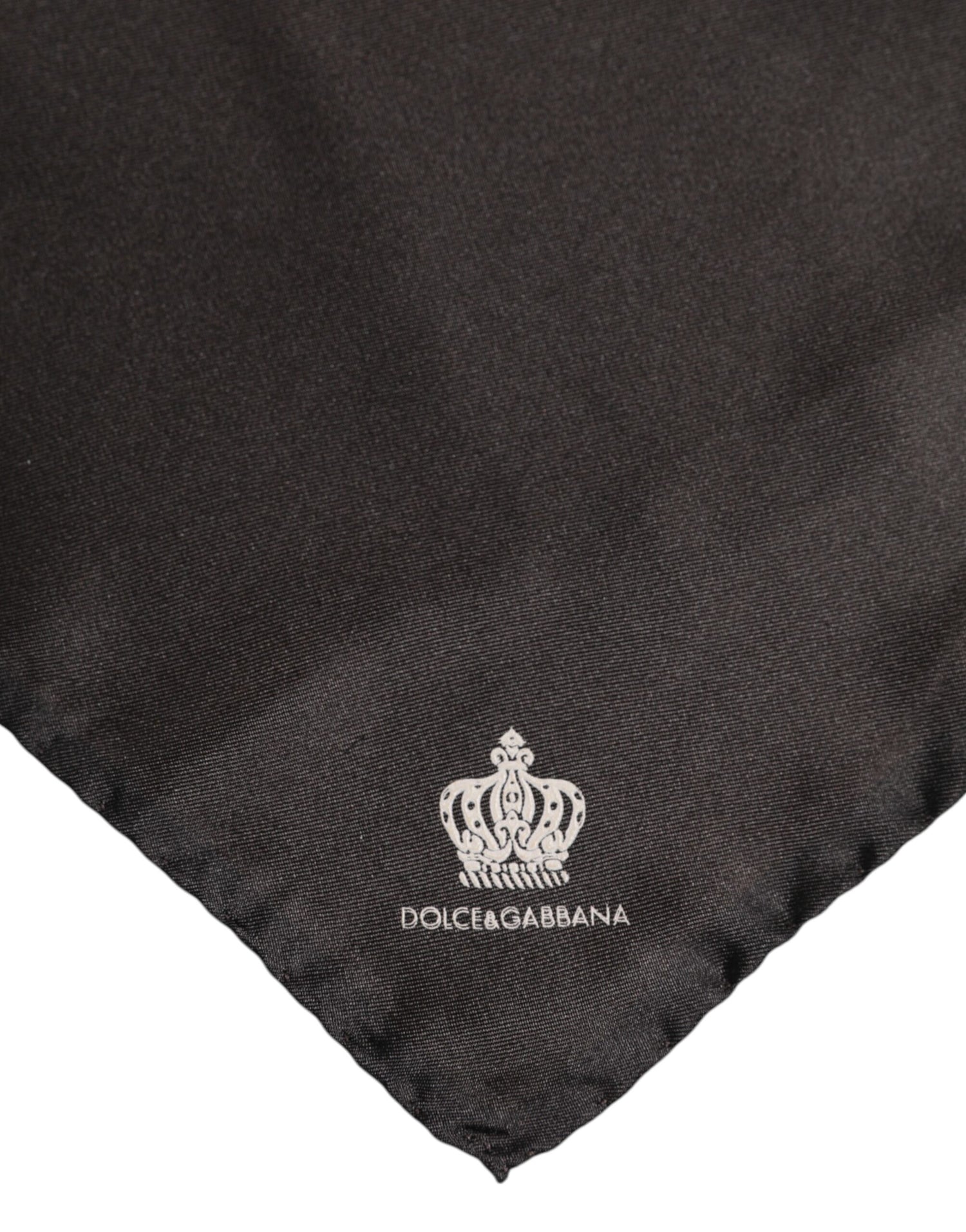 Dolce &amp; Gabbana Brown DG Crown Silk Square Men Foulard Scarf