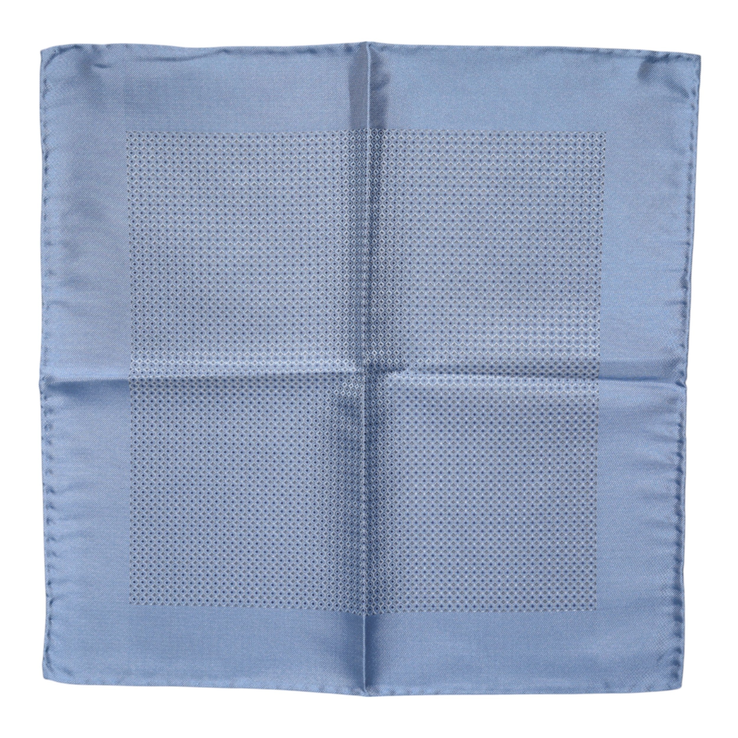 Dolce &amp; Gabbana Light Blue Silk Square Men Foulard Scarf