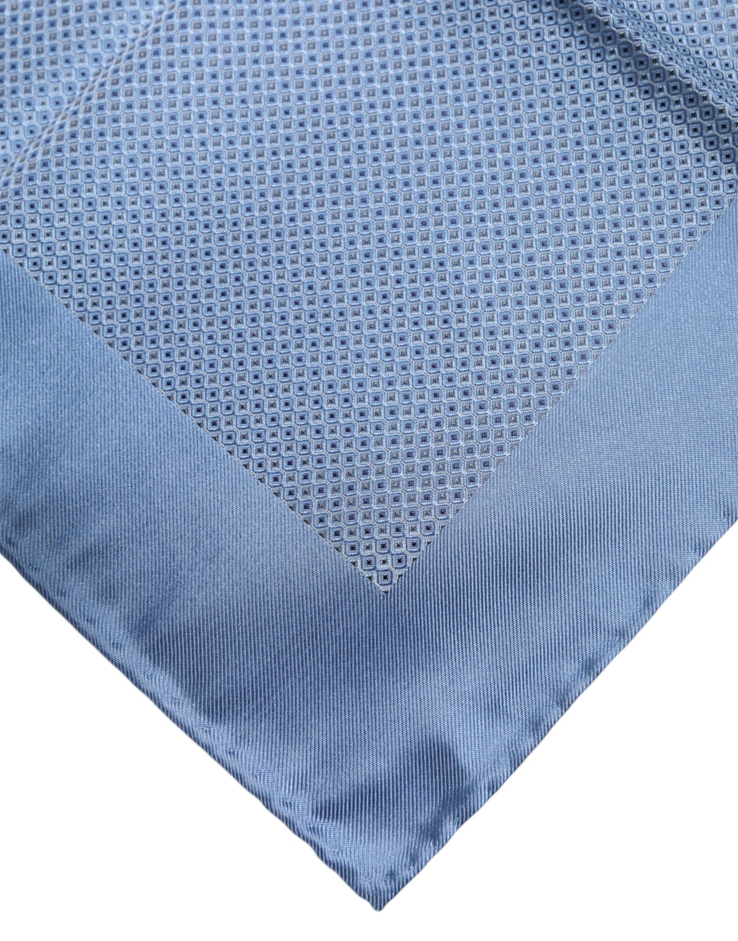 Dolce &amp; Gabbana Light Blue Silk Square Men Foulard Scarf