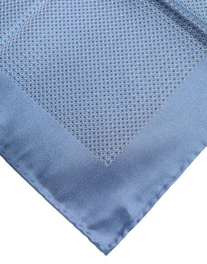 Dolce &amp; Gabbana Light Blue Silk Square Men Foulard Scarf