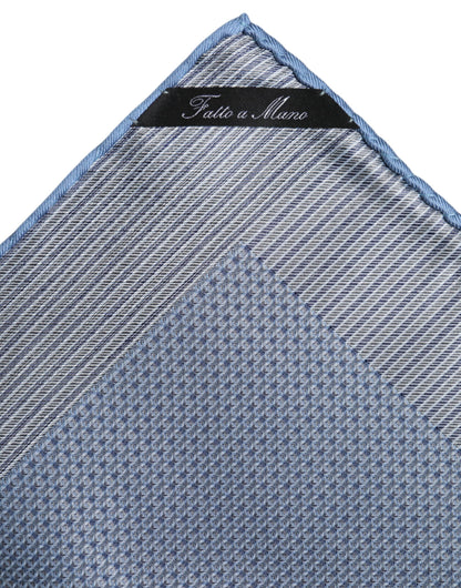 Dolce &amp; Gabbana Light Blue Silk Square Men Foulard Scarf