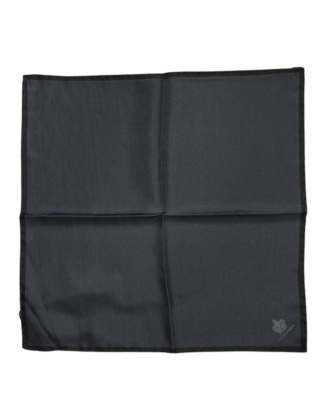 Dolce &amp; Gabbana Dark Gray DG Crown Silk Square Foulard Scarf