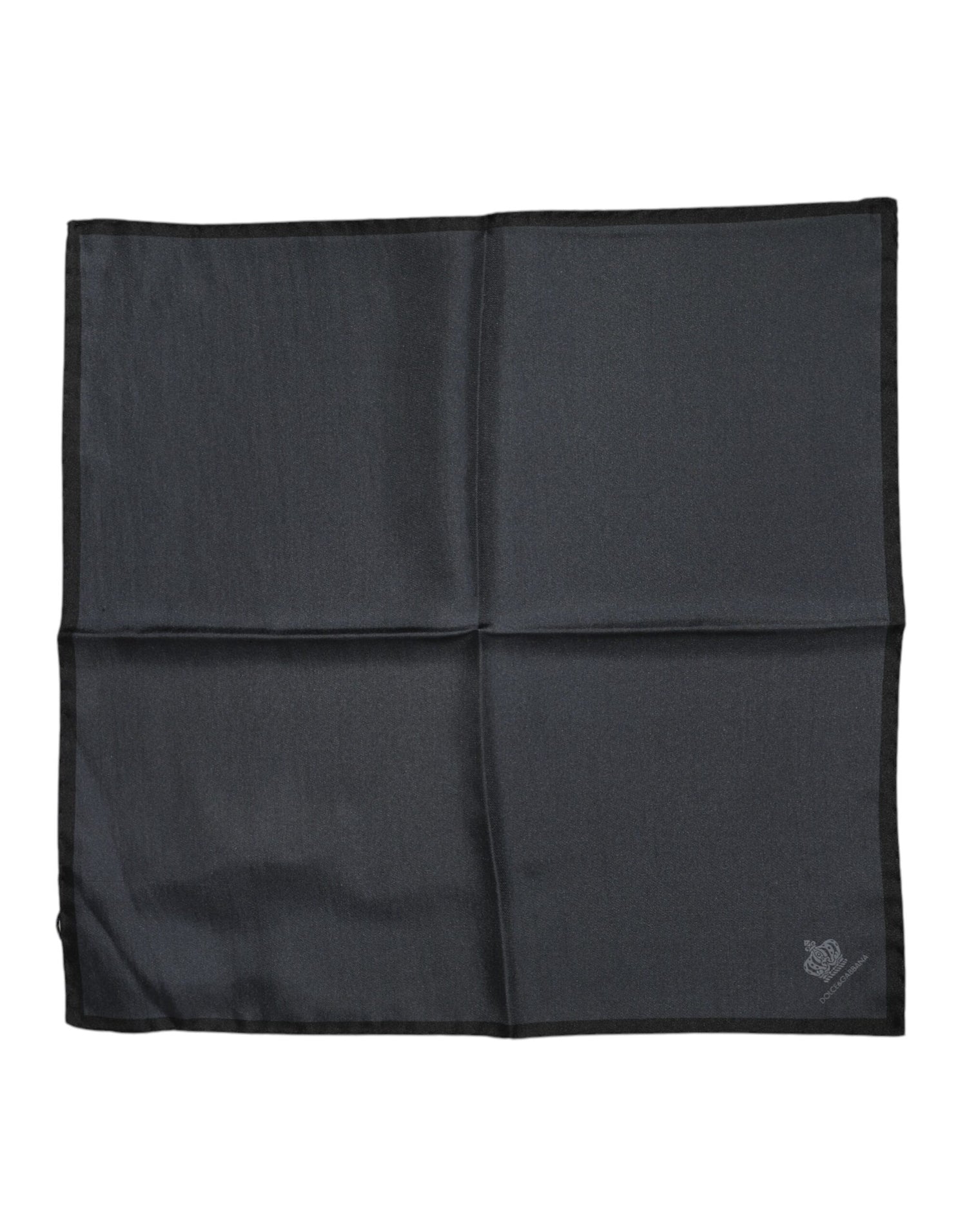 Dolce &amp; Gabbana Dark Gray DG Crown Silk Square Foulard Scarf